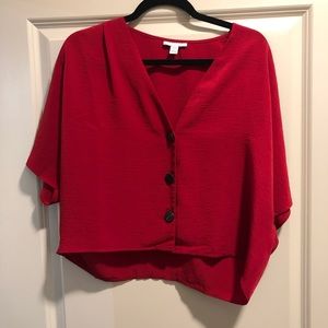 Topshop Pleat Shoulder Blouse